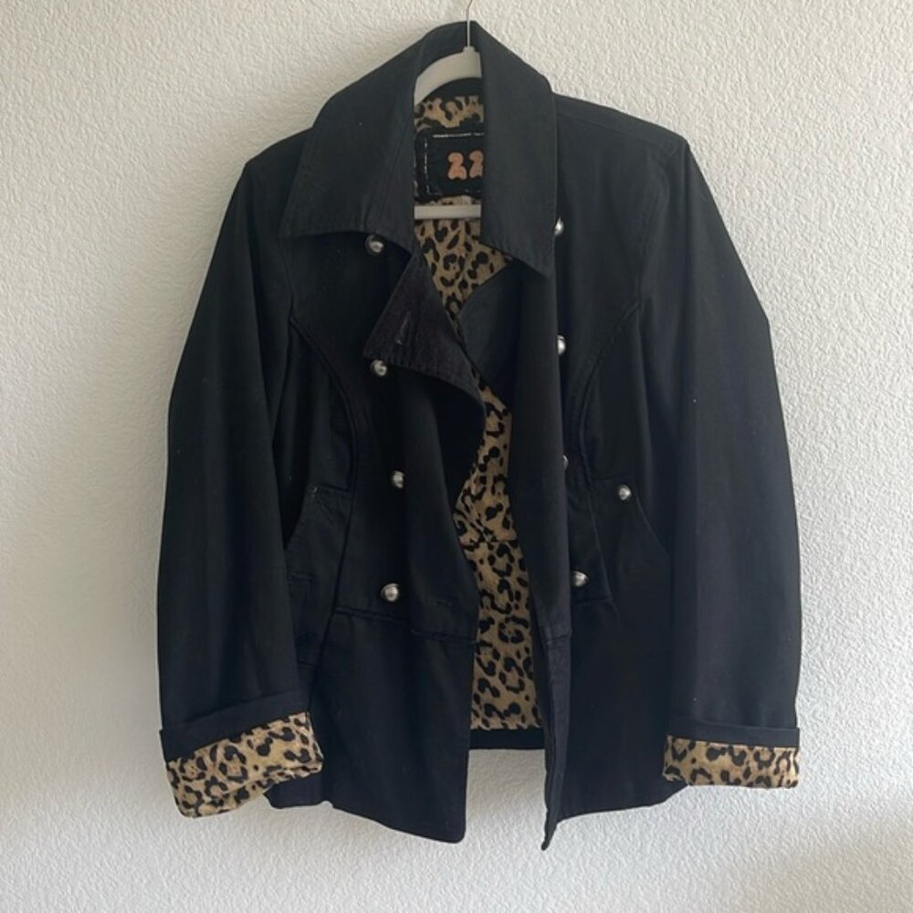 Black Peacoat Jacket - Size L